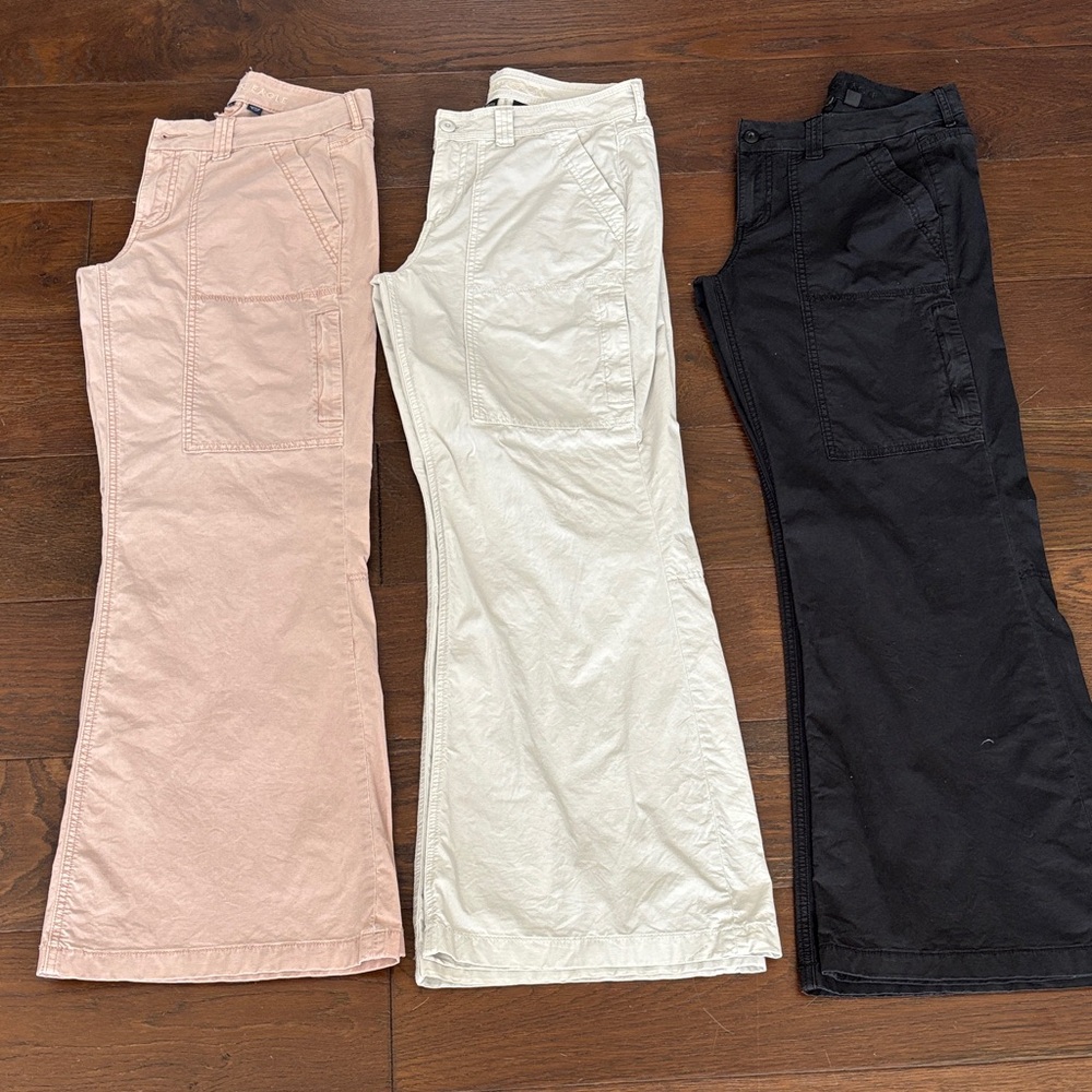 American Eagle Outfitters Stretch Pants in Cream